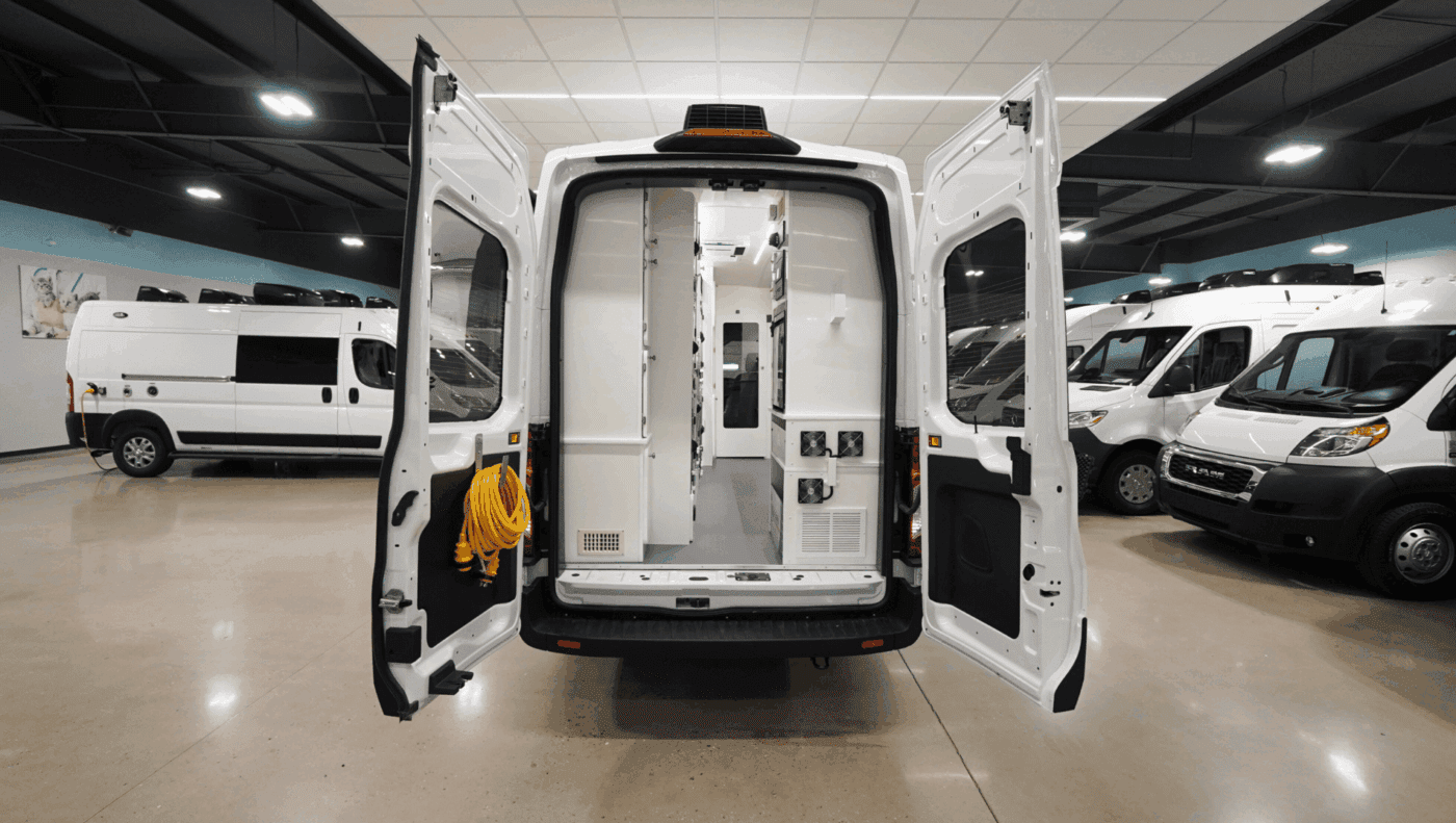 Back of Pet Transport van